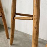 Set of three high tripod farmhouse stools