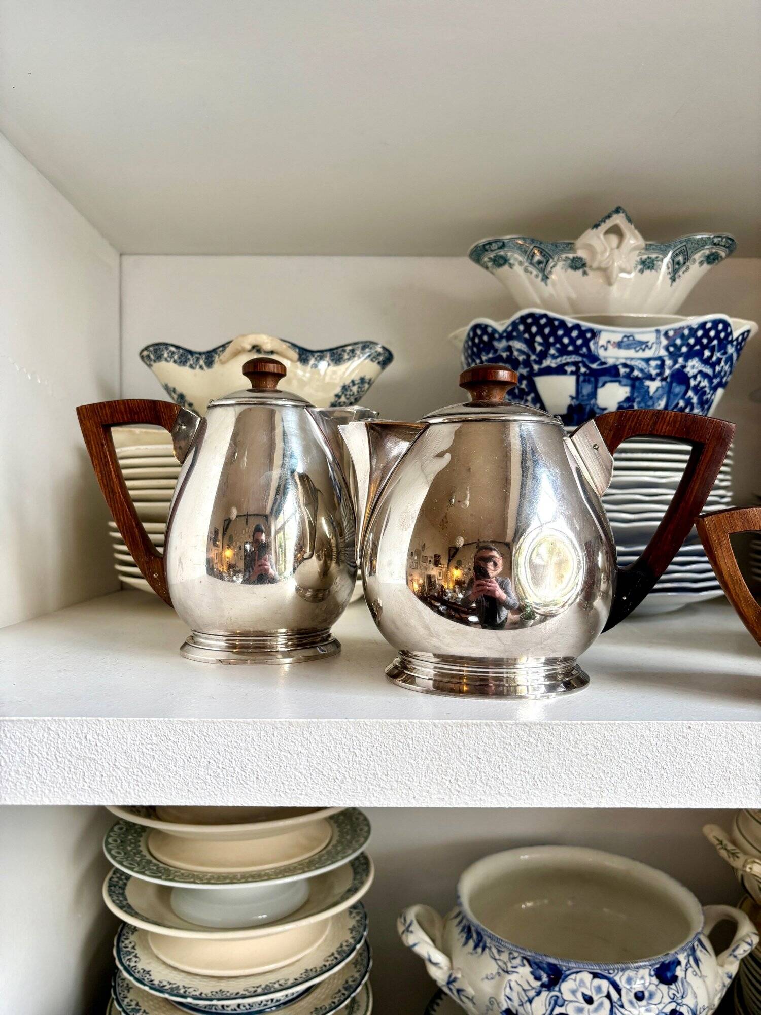 Service à café et thé 4 pièces ercuis en métal argenté, vers 1930