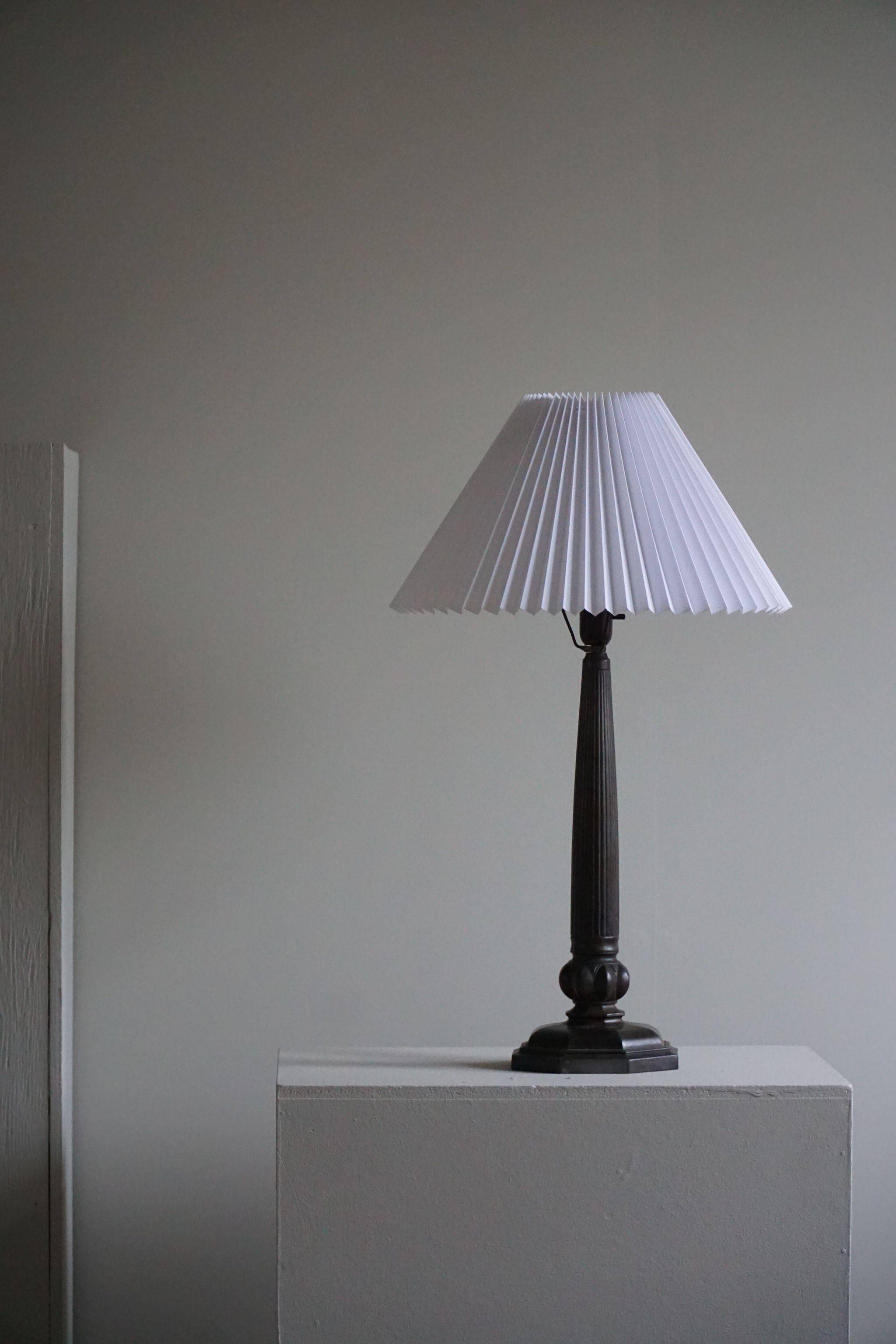 Rare Danish Art Nouveau table lamp by Just Andersen in Diskometal, Model 2288, 1920 (Set of 2)