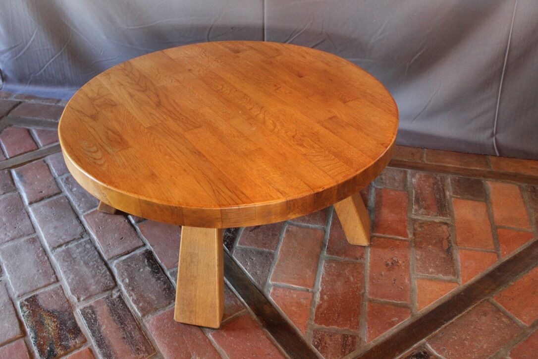 Brutalist round coffee table