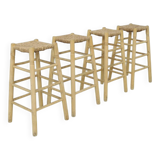 4x Bar Stool with Cane Seatings, 1970s