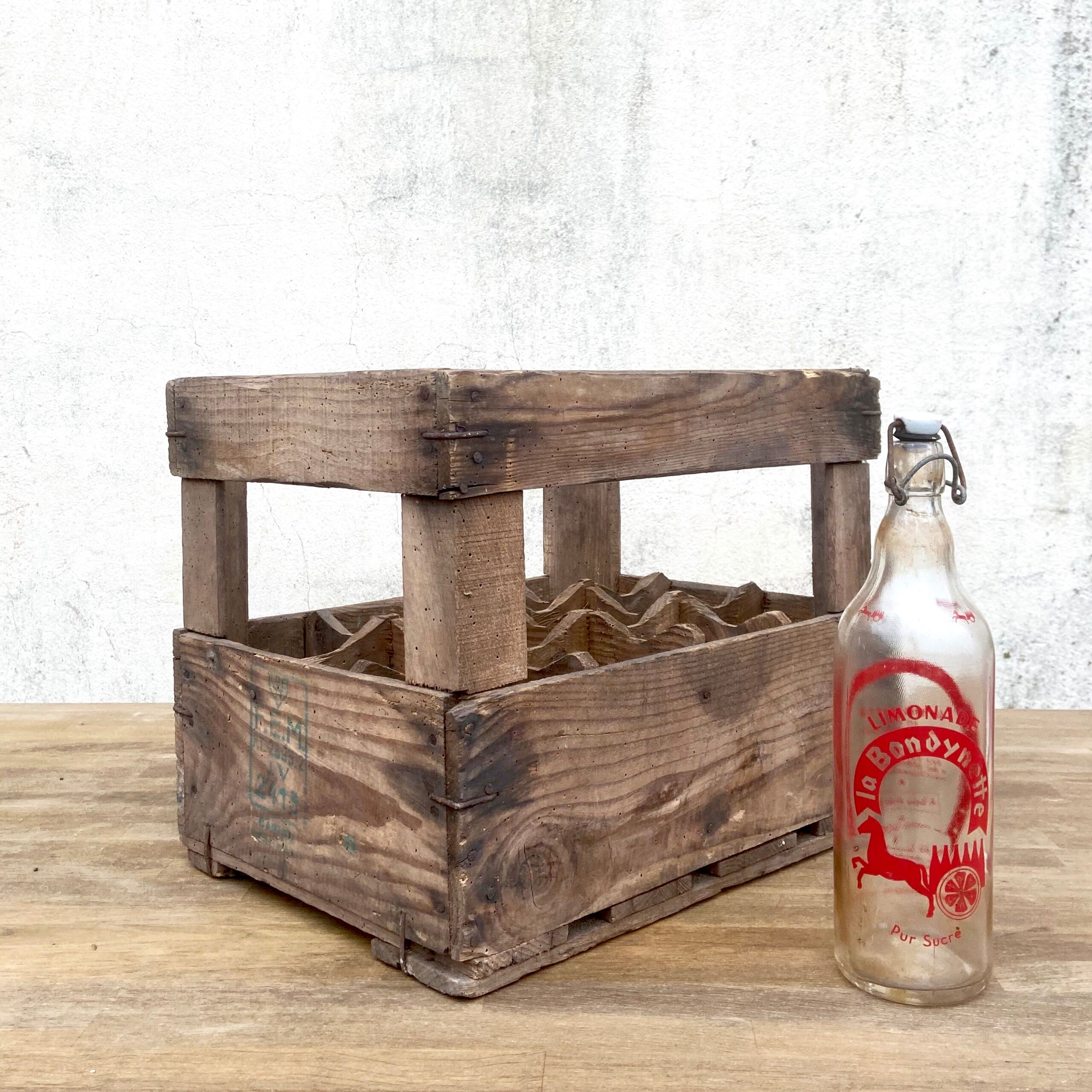 Old Vintage wooden locker box for 12 bottles