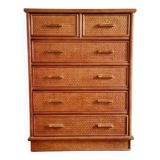 Woven Wicker Chest of Drawers