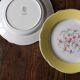 Lot 6 flat plates Flowers Yellow Green Lunéville mismatched
