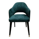 Art-deco velvet blue green chairs astor type