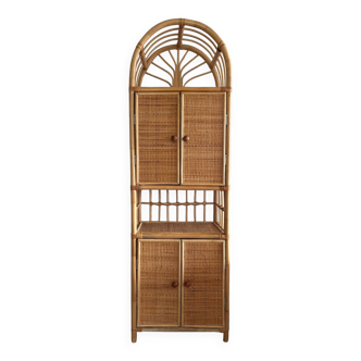 Storage unit, rattan bookcase, 1970