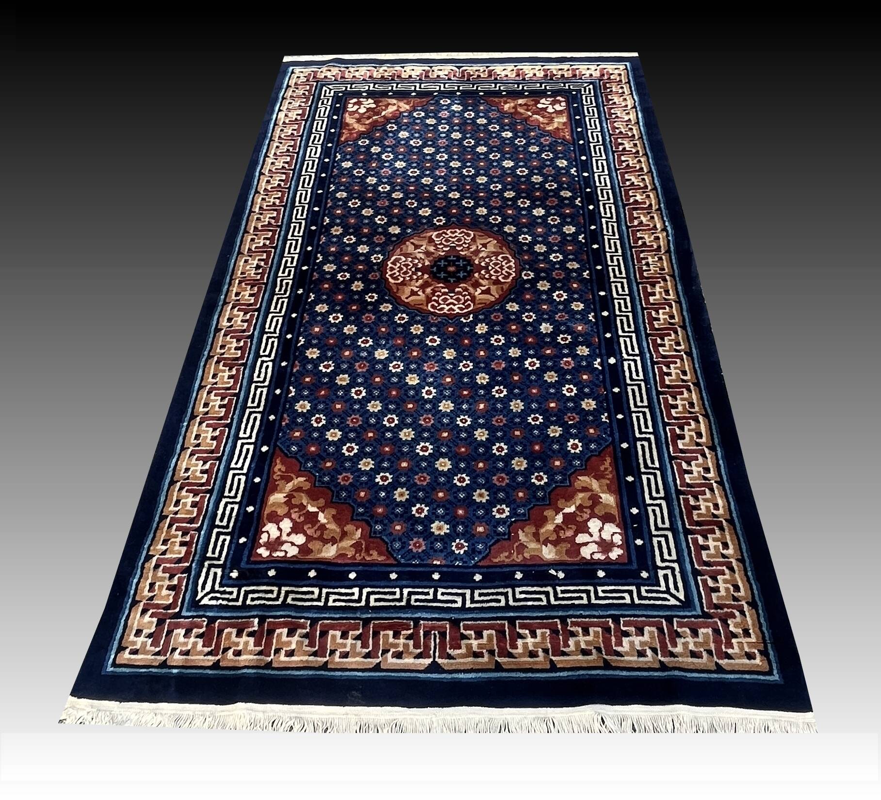 Antique Chinese Carpet Beijing China: 1.05 x 2.15 Metres