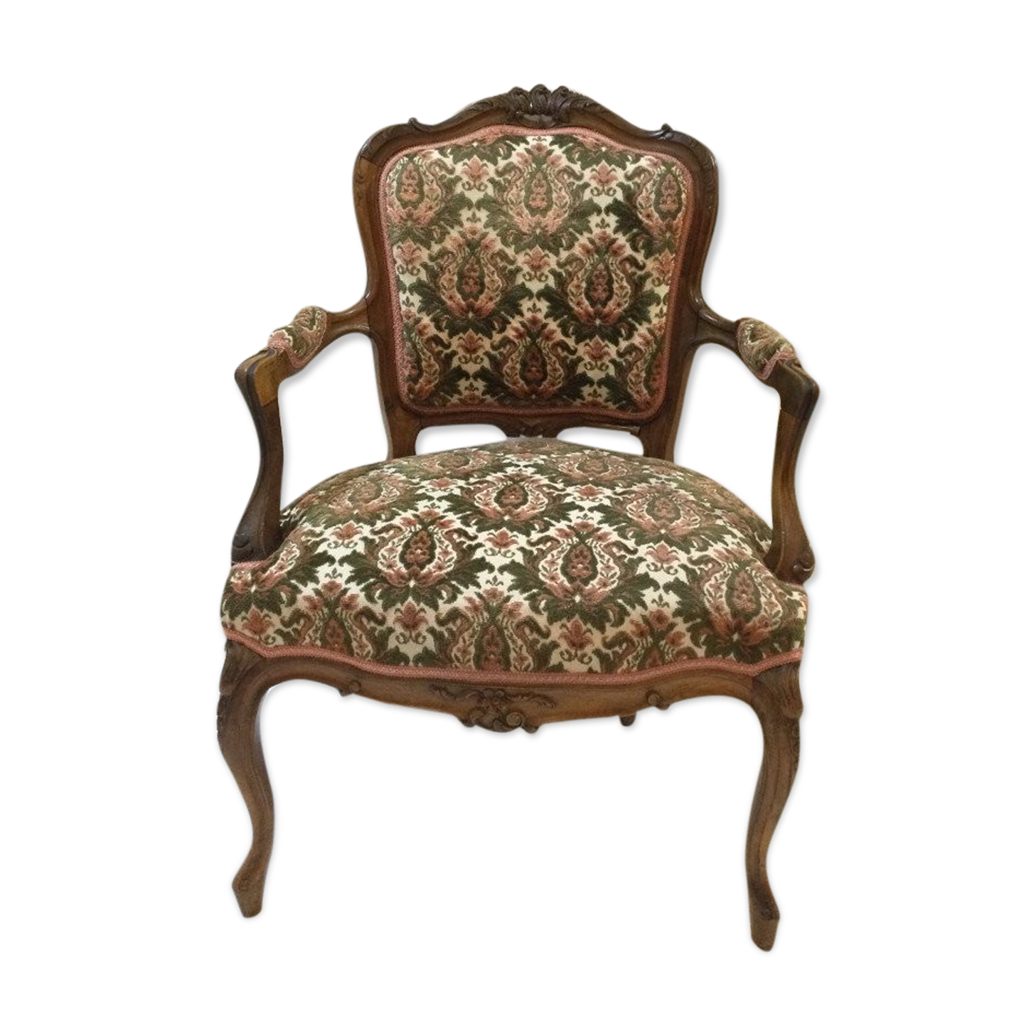 Louis xv style armchair in walnut
