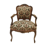 Fauteuil de style louis xv en noyer