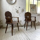 Pair of Savoyard armchairs