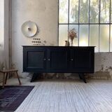 Brutalist black sideboard from the 60s