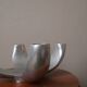 Bougeoir chandelier candélabre en aluminium métal argenté design scandinave objet de décoration