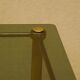 Antique brass serving trolley with smoked glass top, Louis XVI style.