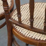 Set of 4 very charming antique Thonet bistro chairs with new matte seats