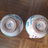 Ensemble de 2 petits pichets déco anciens émaillés peints