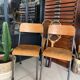 Pair of wooden and metal children's chairs