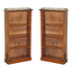 Pair of Regency Period Miniature Bookcases in Hardwood, Brass and Marble