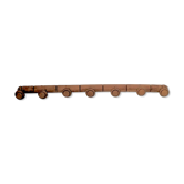 Porte manteau vintage 7 patères en bois tourné mural années 40/50