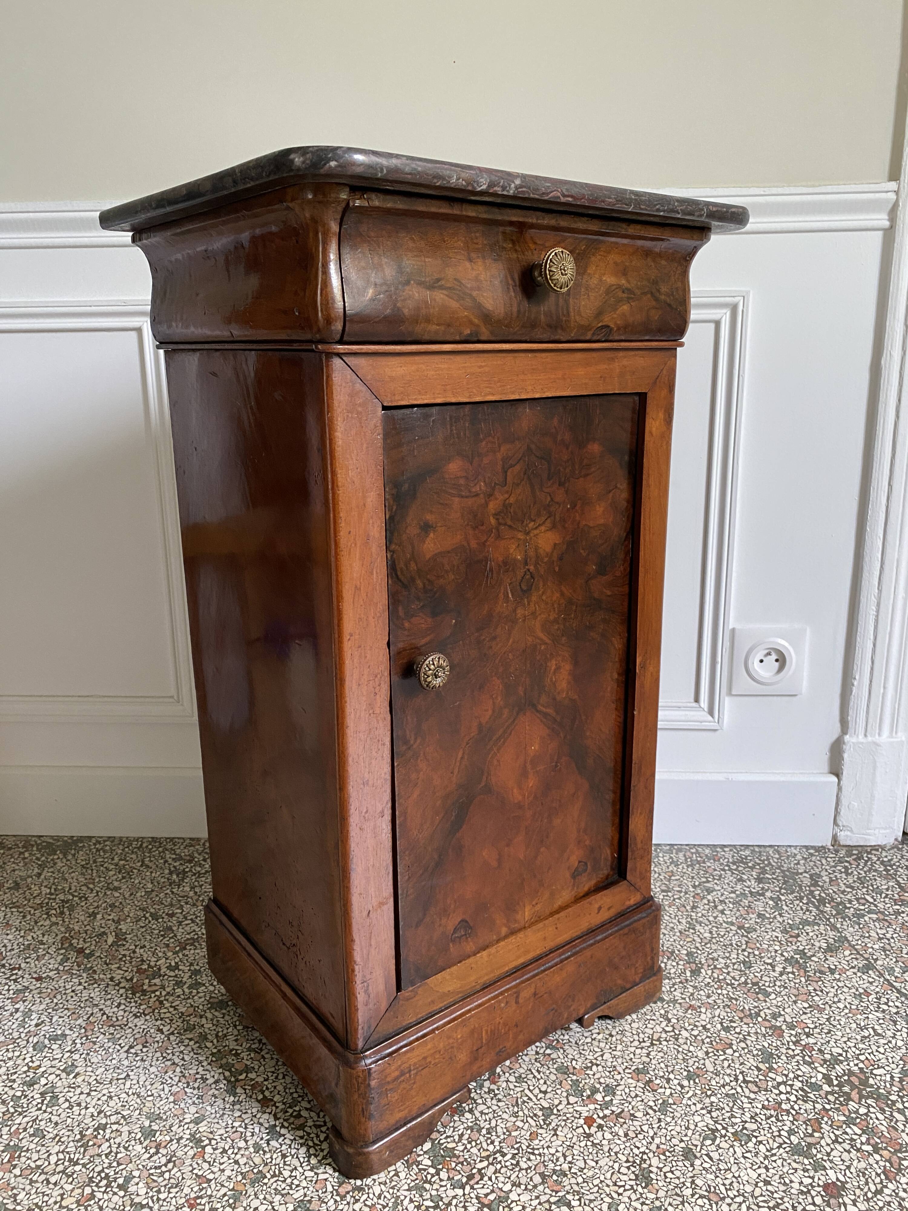 Bedside table / nightstand / column / Somno / Vintage mahogany stand