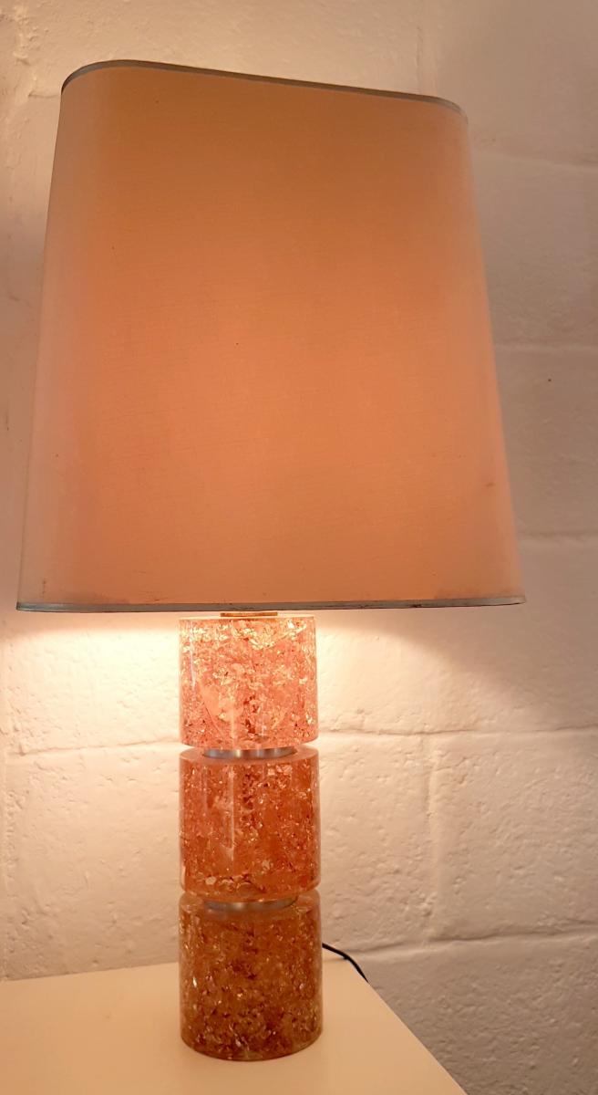 Lamp in aluminium and resin, 1970