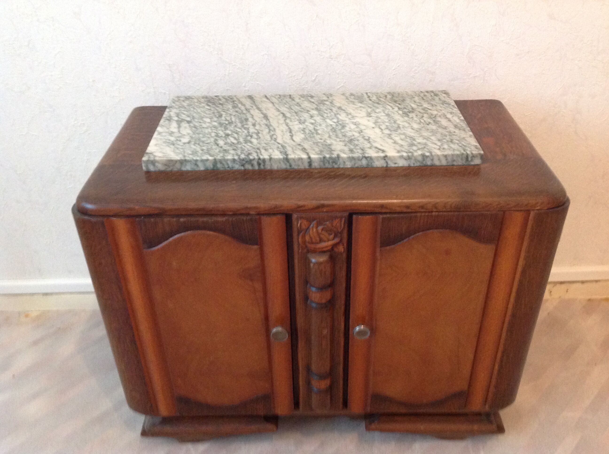 50/60 oak two-door bedside table