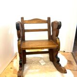 Wooden rocking chair - teddy bear