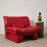 Vintage leather armchair "Ambassador", Nicoletti Salotti, Italy, 1980