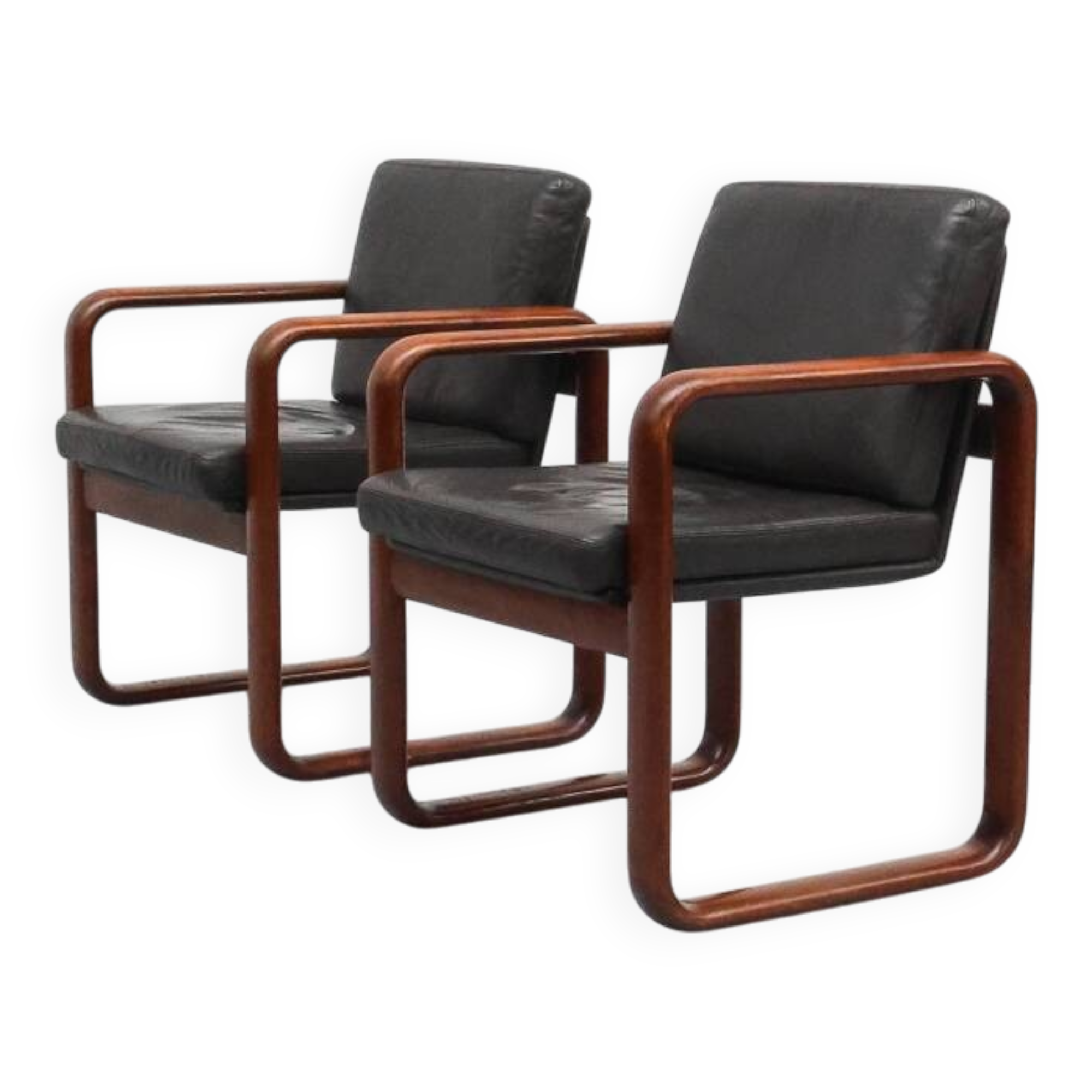 Fauteuil en frêne et cuir par Burkhard Voghterr pour Rosenthal, années 1970