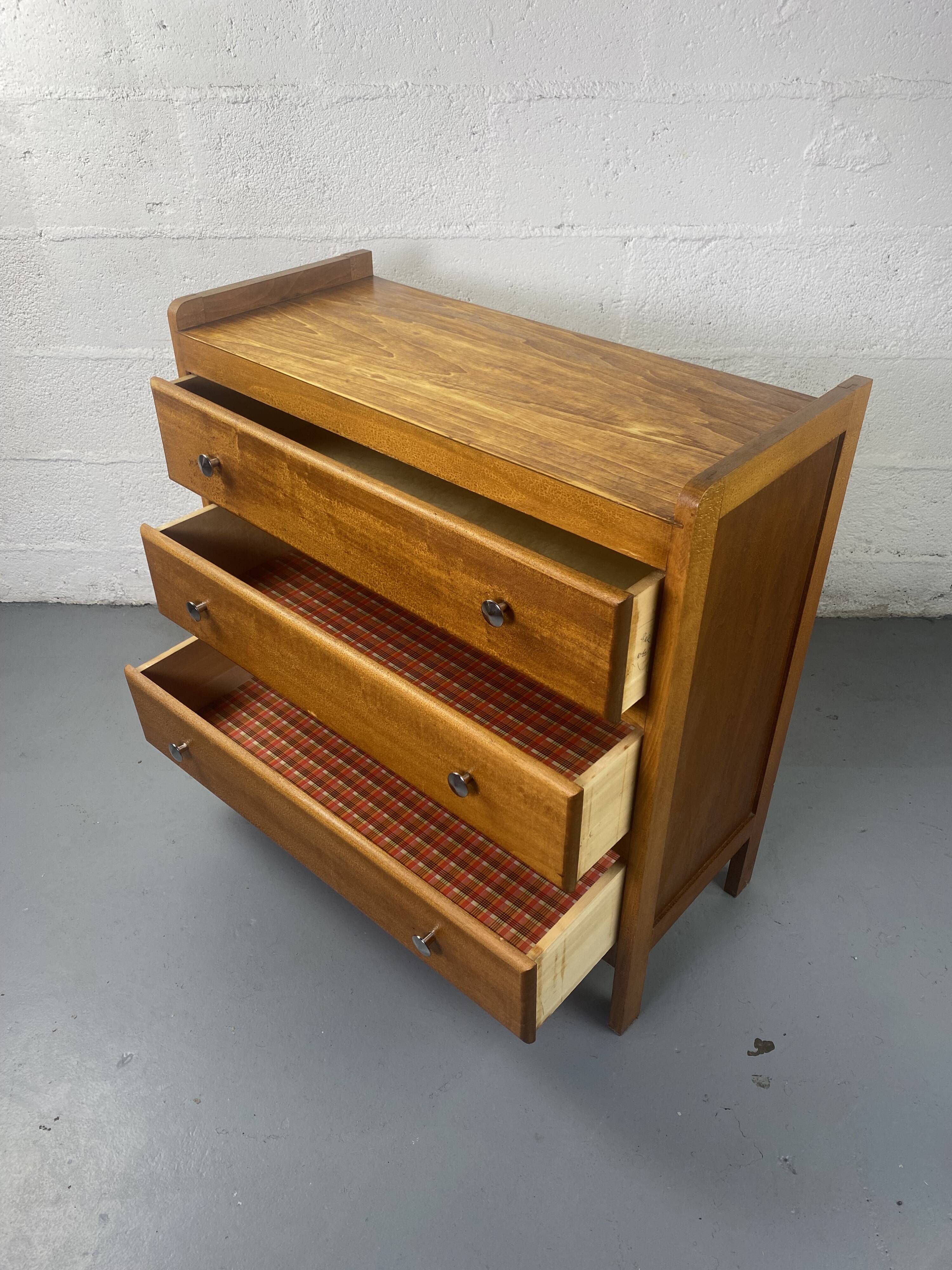 Commode Vintage en Bois à 3 Tiroirs