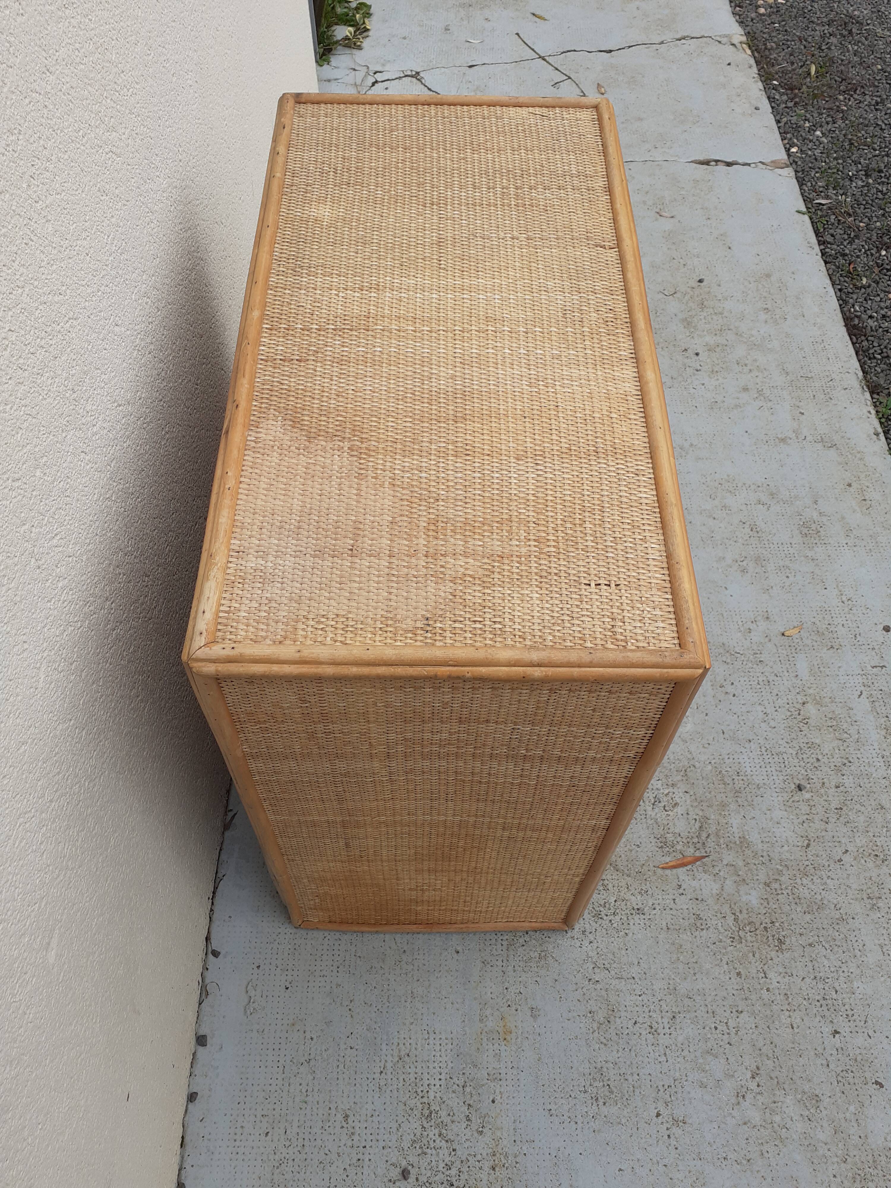 Commode osier et rotin
