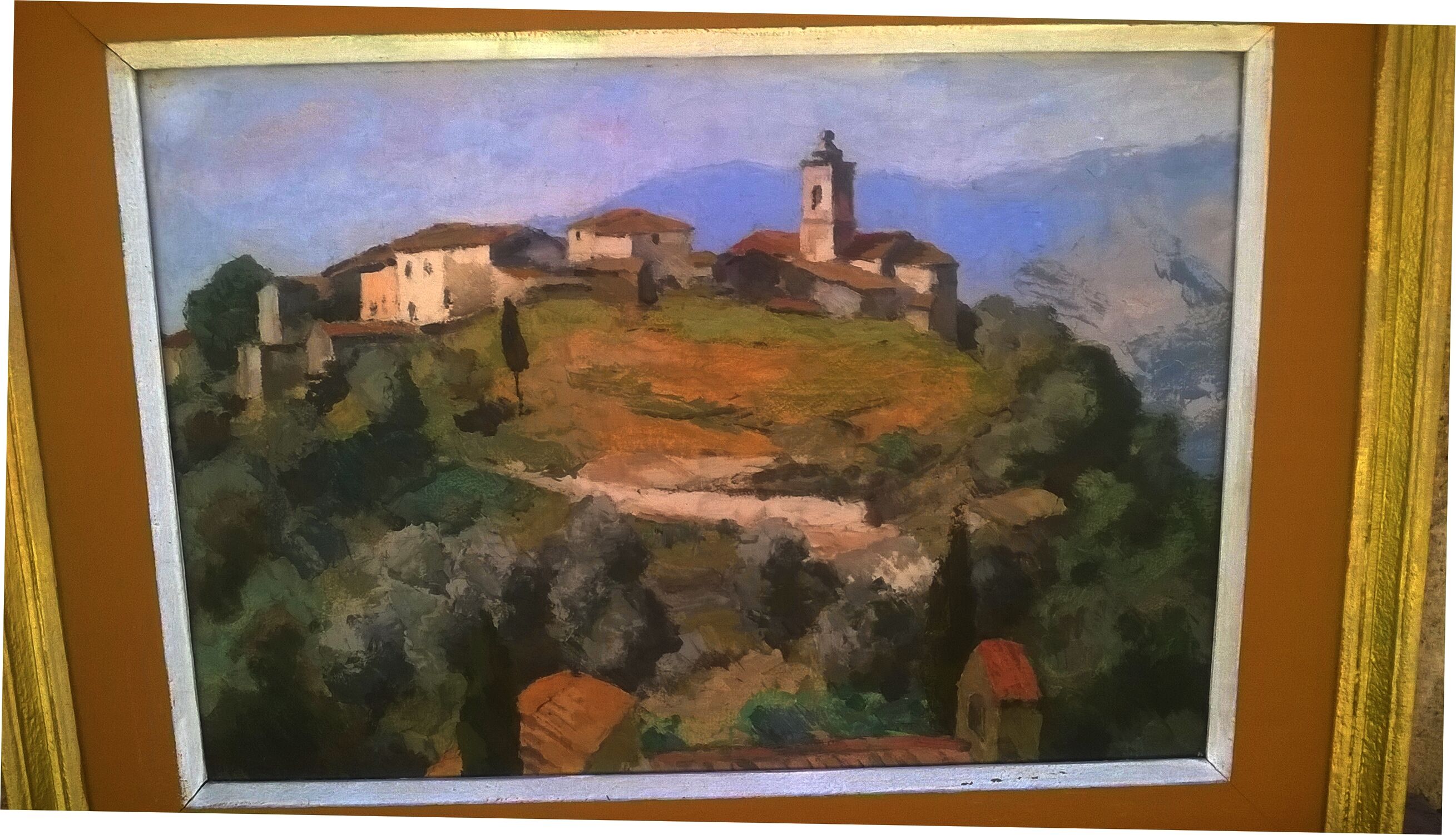 Painting of the town of castellar " Frédéric Léon Deshayes (1883-1970)"