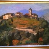 Painting of the town of castellar " Frédéric Léon Deshayes (1883-1970)"