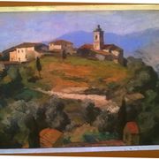 Painting of the town of castellar " Frédéric Léon Deshayes (1883-1970)"
