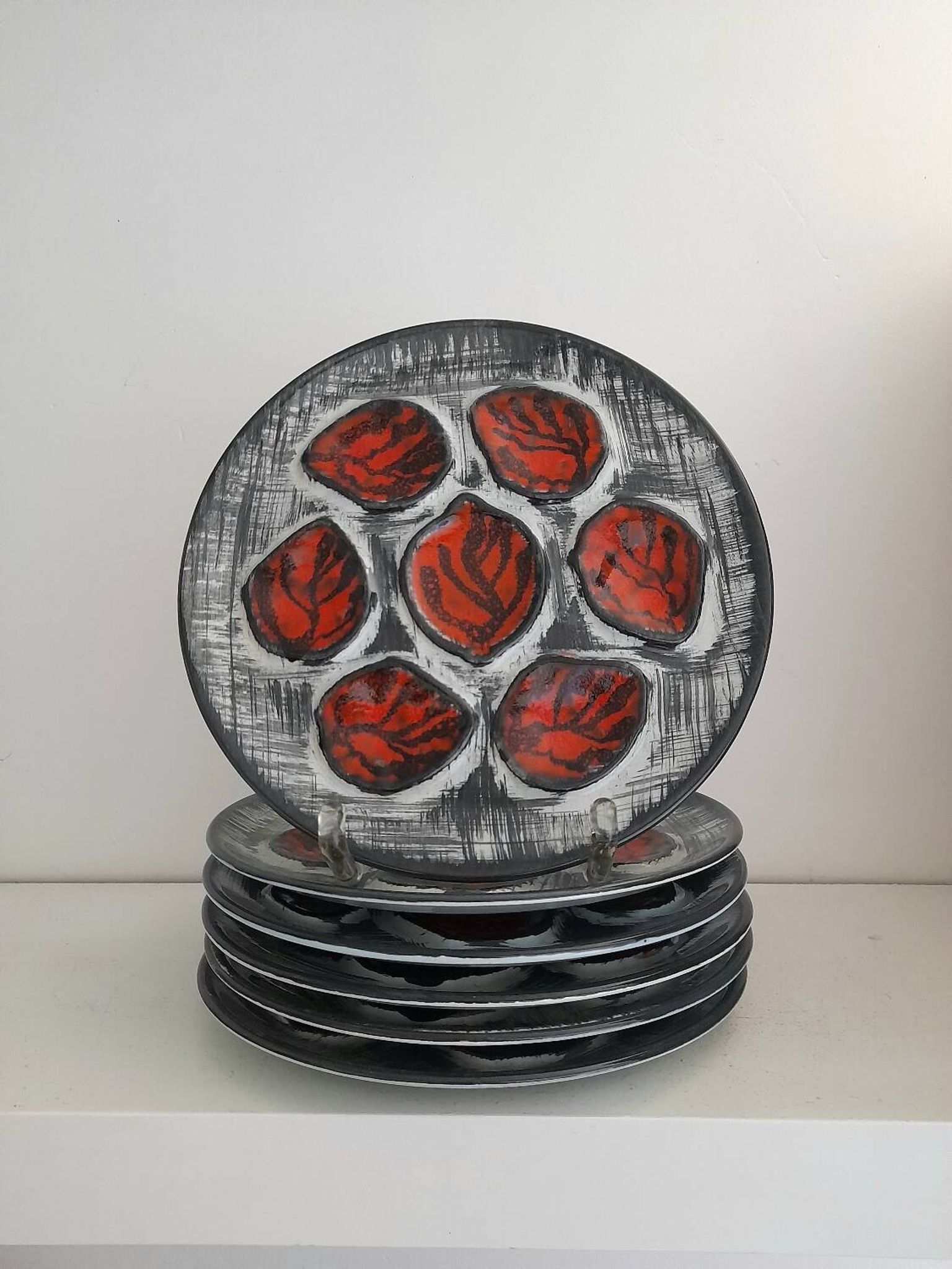 6 belles assiettes à huîtres MBFA Pornic