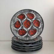 6 belles assiettes à huîtres MBFA Pornic