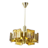 Lustre en laiton design du milieu du siècle, Hongrie des années 1970