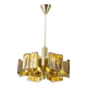 Brass chandelier mid-century design, Hungary 1970s