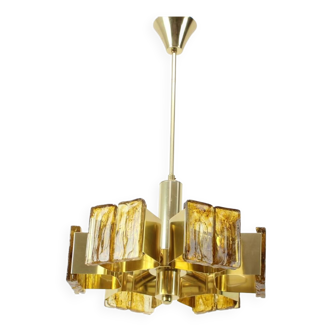 Mid-Century Design Brass Chandelier, 1970s Hungary