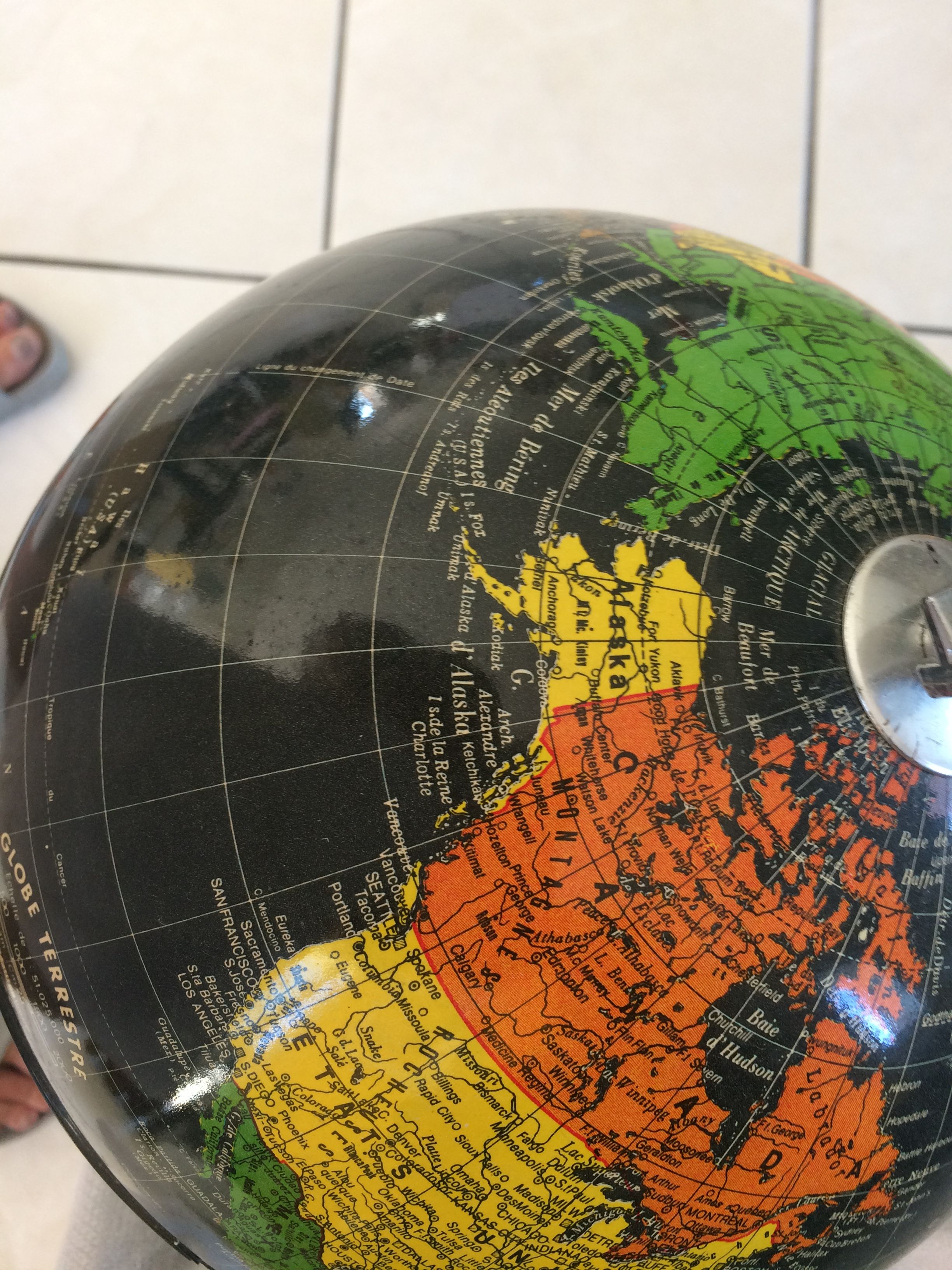 World map in black background
