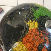 World map in black background