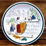 7 anciennes assiettes à dessert Creil et Montereau Terre de fer