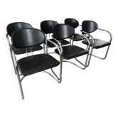 Bauhaus style chrome chairs by Effezeta
