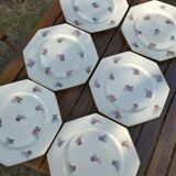 Lot de 6 assiettes plates en Porcelaine de Limoges
