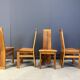 Set of 4 oak brutalist dining chairs, 1970s