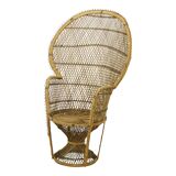 Large Rattan Wicker Peacock Chair Throne Emanuelle Boho 131cm