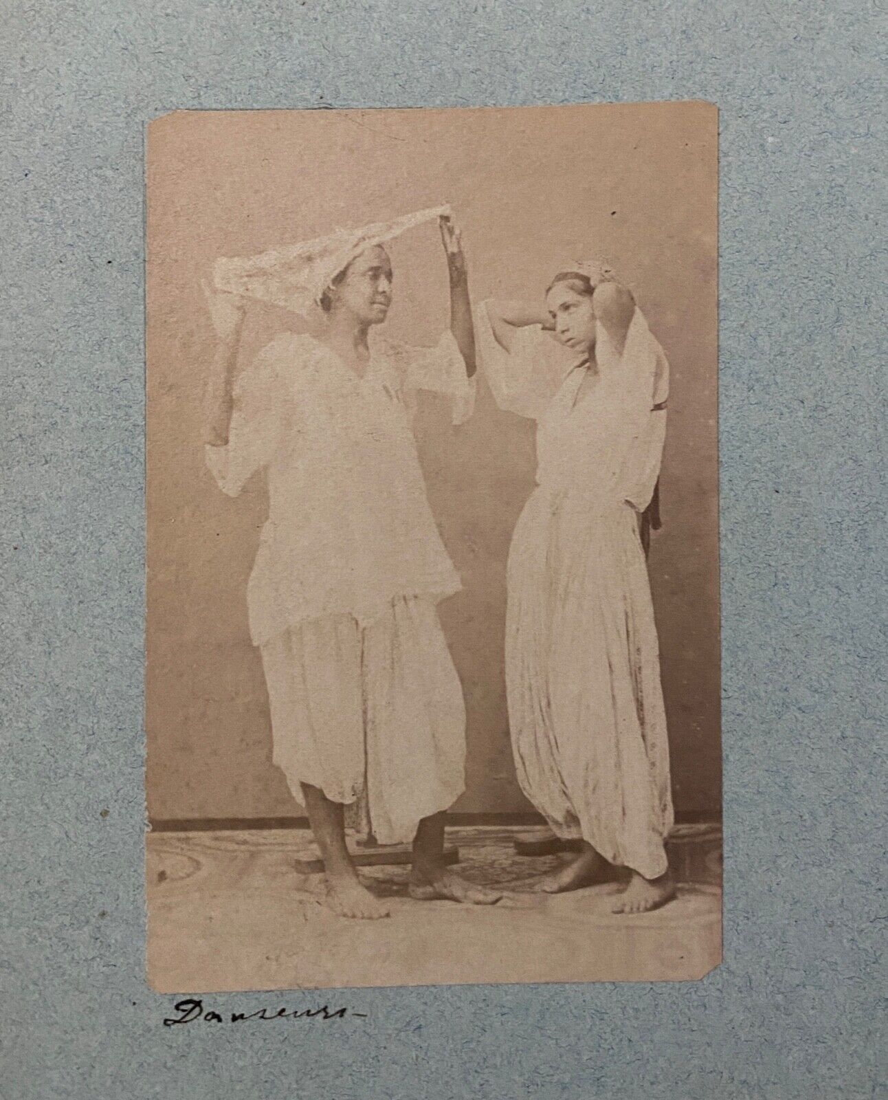 6 old photographs dancers chess players Kabyles grocery store