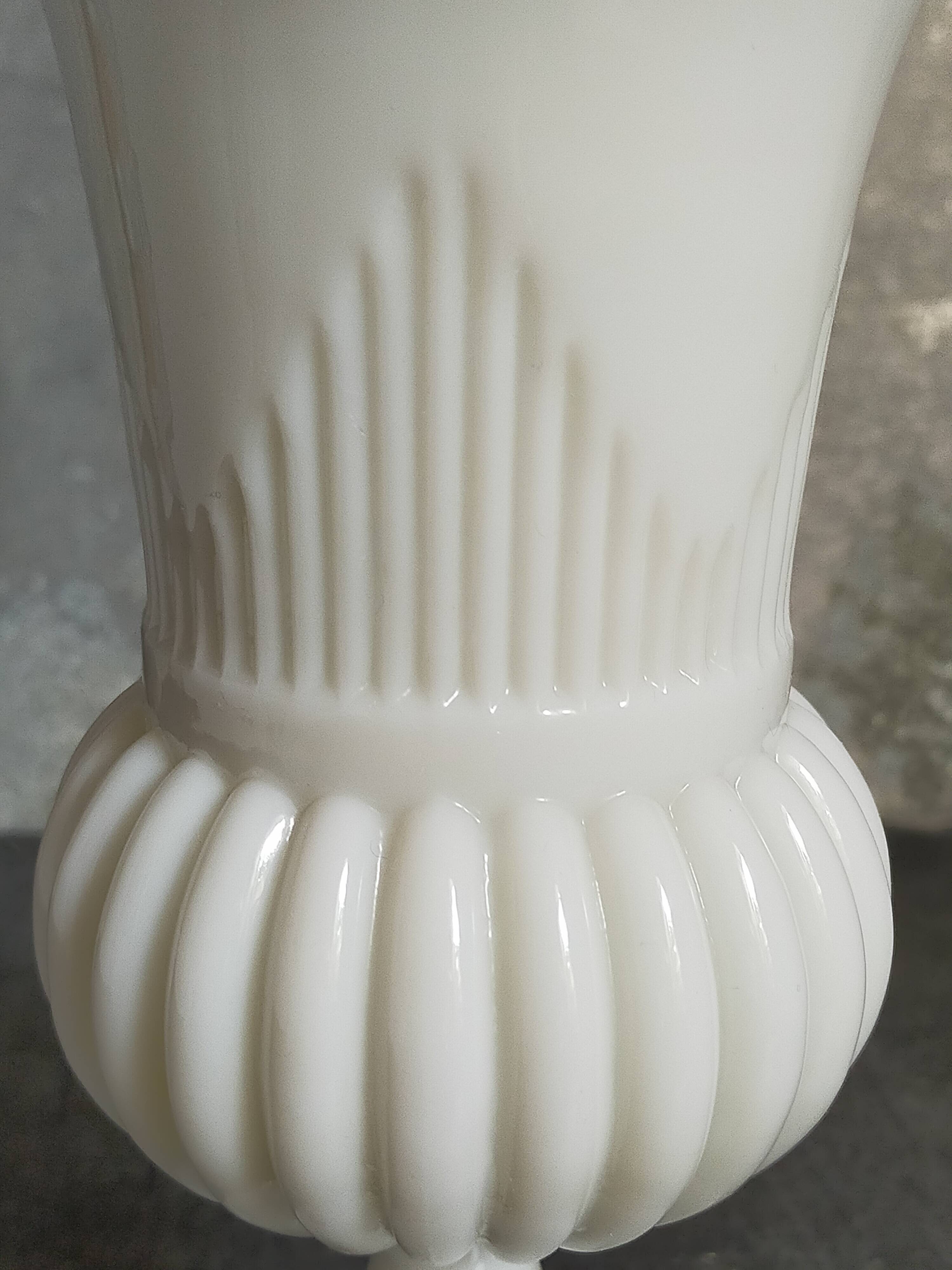 Antique milk glass baluster vase early 20th century