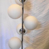 Lamppost 6 balls in white opaline, years 70