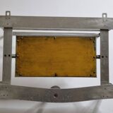 Metal wall coat rack, adjustable mirror, 3 coat hooks and a hat rack, 1950s
