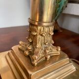Pair of brass and bronze column lamp 44cm